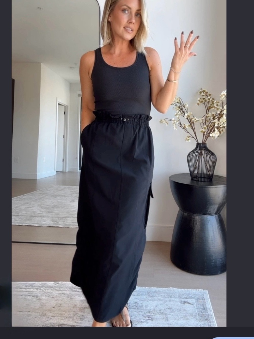 SPANX On The Move Maxi Dress Black Maxi Dress Size XS Like New 19.3.T1